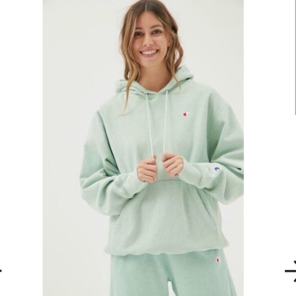 Champion Tops - Vintage Champion Washed Mint Hoodie Sweatshirt